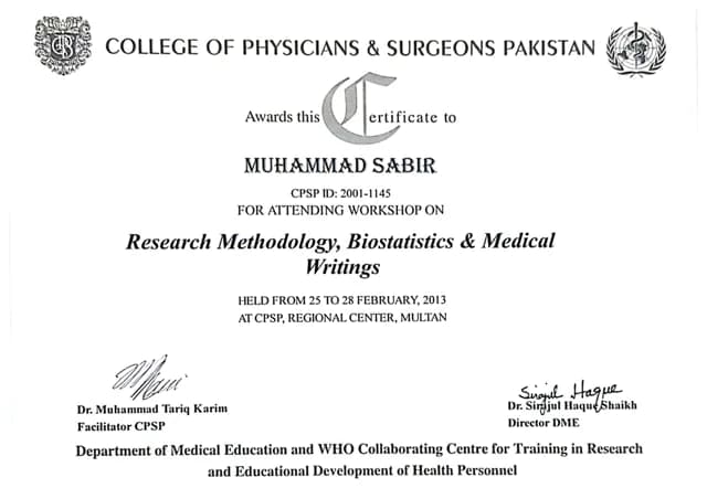 Research Methodology, Biostatistics & Medical Writing