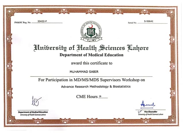 MD/MS/MDS Supervisors Workshop — Research Methodology & Biostatistics