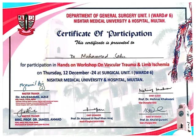 Hands-on Workshop — Vascular Trauma & Limb Ischemia